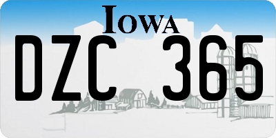 IA license plate DZC365