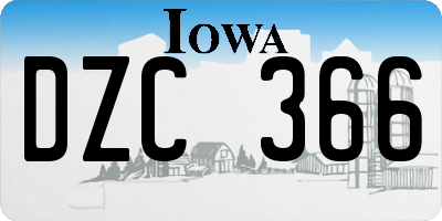 IA license plate DZC366