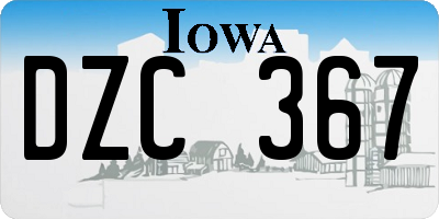 IA license plate DZC367