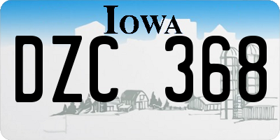 IA license plate DZC368