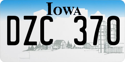 IA license plate DZC370