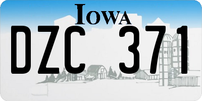 IA license plate DZC371