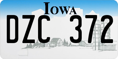 IA license plate DZC372