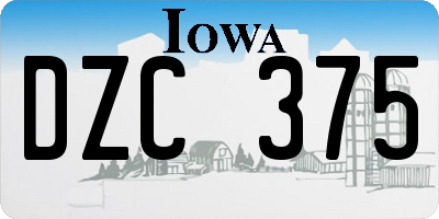 IA license plate DZC375