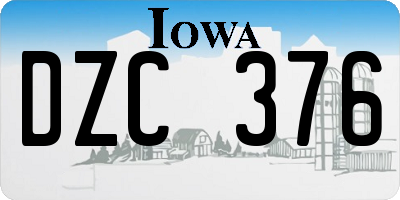 IA license plate DZC376