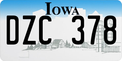 IA license plate DZC378