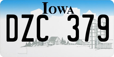 IA license plate DZC379