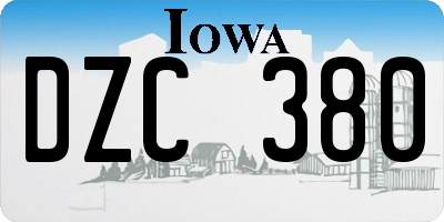 IA license plate DZC380