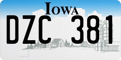 IA license plate DZC381