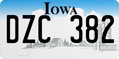 IA license plate DZC382