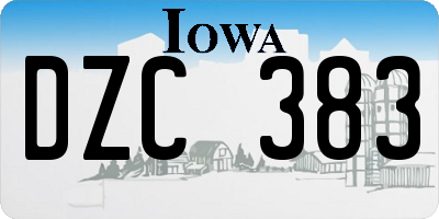 IA license plate DZC383