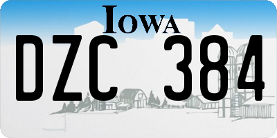 IA license plate DZC384