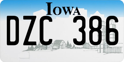 IA license plate DZC386