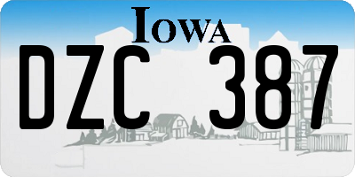 IA license plate DZC387