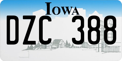 IA license plate DZC388