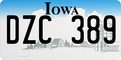 IA license plate DZC389