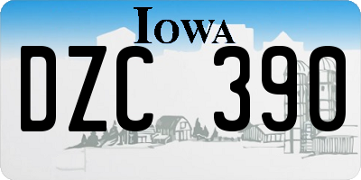 IA license plate DZC390