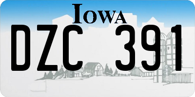 IA license plate DZC391