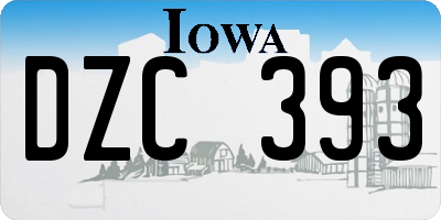 IA license plate DZC393