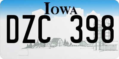 IA license plate DZC398