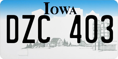 IA license plate DZC403