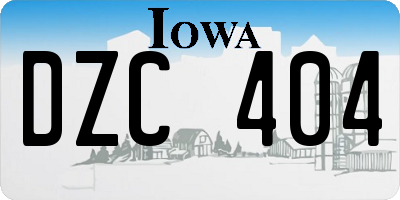 IA license plate DZC404