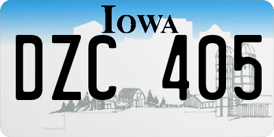 IA license plate DZC405