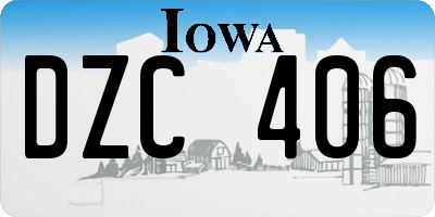 IA license plate DZC406