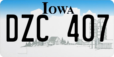 IA license plate DZC407