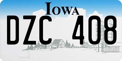 IA license plate DZC408