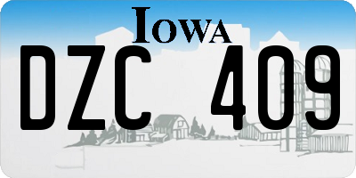 IA license plate DZC409