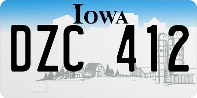 IA license plate DZC412