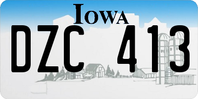 IA license plate DZC413