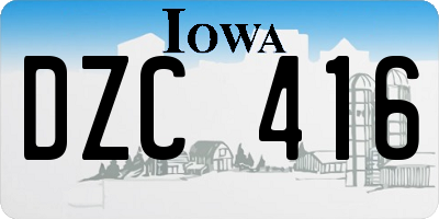 IA license plate DZC416