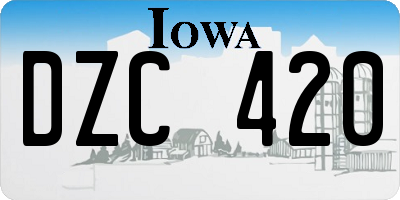 IA license plate DZC420