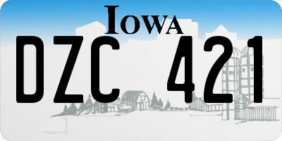 IA license plate DZC421