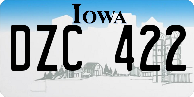 IA license plate DZC422