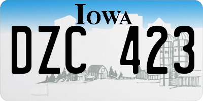 IA license plate DZC423