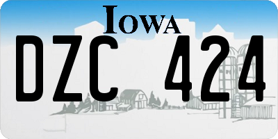 IA license plate DZC424