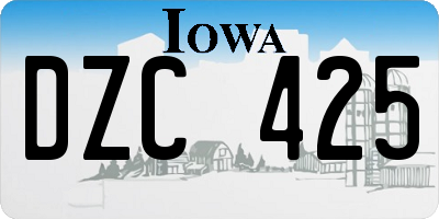 IA license plate DZC425