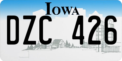 IA license plate DZC426