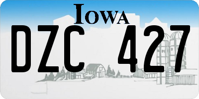 IA license plate DZC427