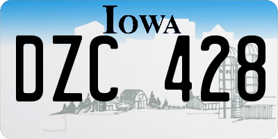 IA license plate DZC428