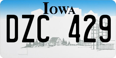 IA license plate DZC429