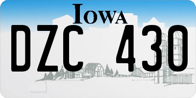 IA license plate DZC430