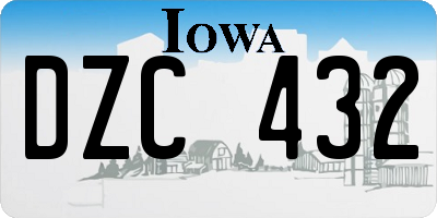 IA license plate DZC432