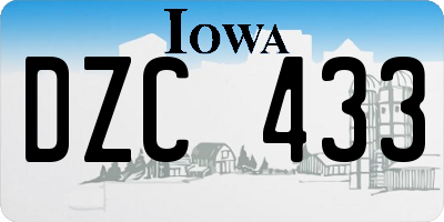 IA license plate DZC433