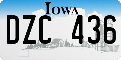 IA license plate DZC436