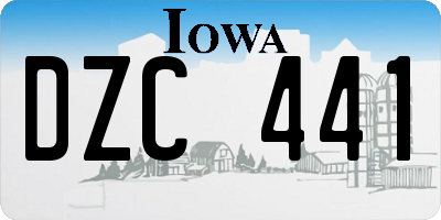 IA license plate DZC441