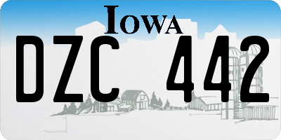 IA license plate DZC442